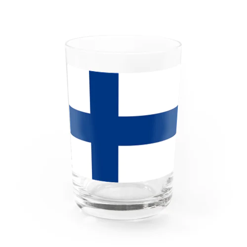 フィンランドの国旗 Water Glass
