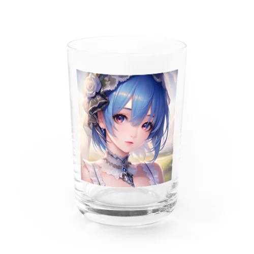 青い髪の美少女 Water Glass