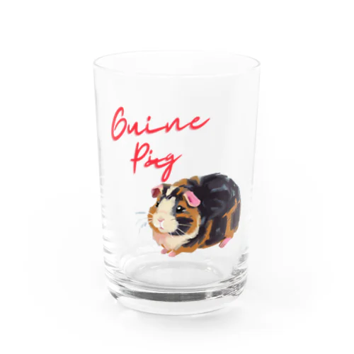 油絵風「GuineaPig」三毛モルモット Water Glass