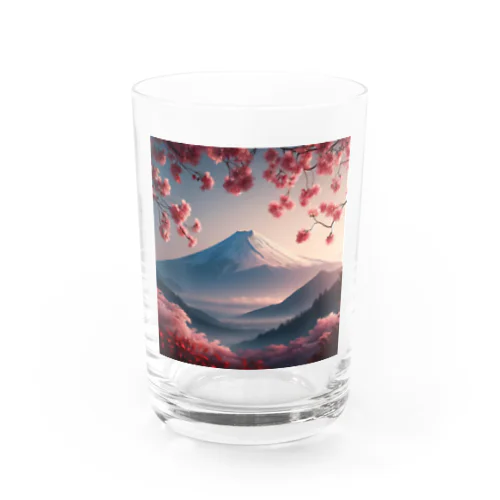 富士山と桜 Water Glass