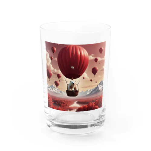 気球にシロクマくん Water Glass