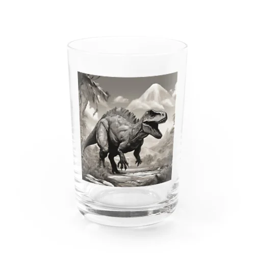 白黒恐竜 Water Glass