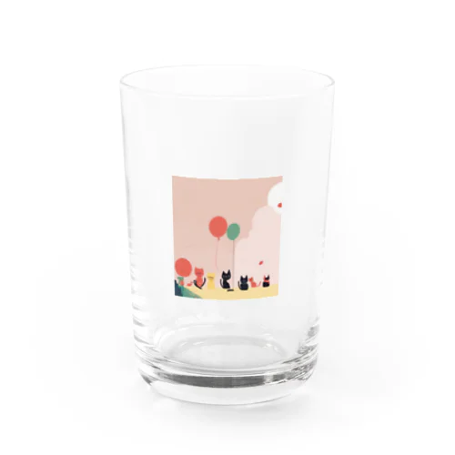 公園で遊びたい、ねこさん達 Water Glass