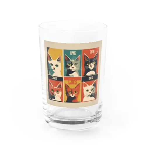 6匹の猫 Water Glass