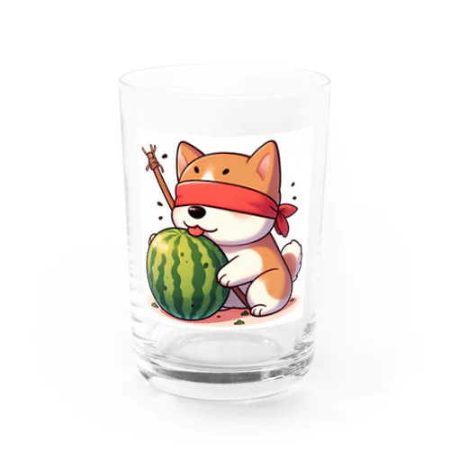 あきた犬くん（初めてのスイカ割り） Water Glass