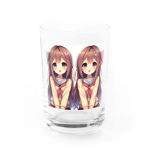 愛らしい可愛い双子の姉妹 Water Glass