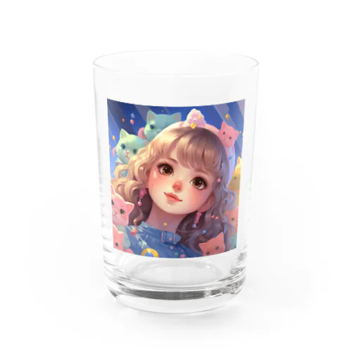 たくさんの猫と女の子 Water Glass