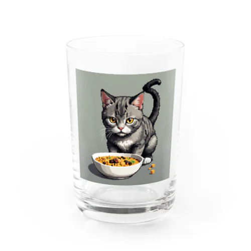ご飯を食べている猫ちゃん グラス