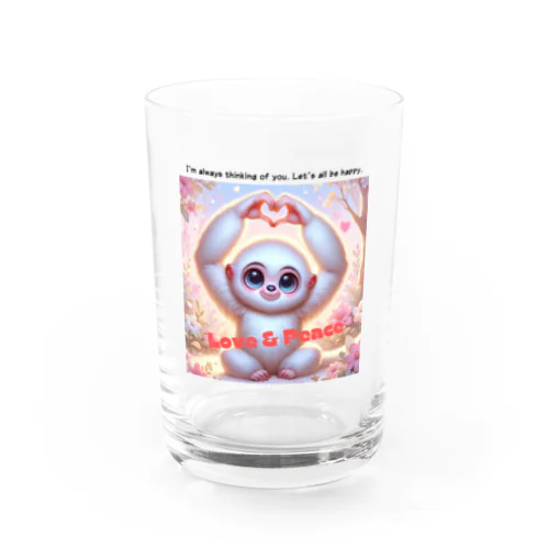 LOVE&PEACE　シロテナガザルくん Water Glass