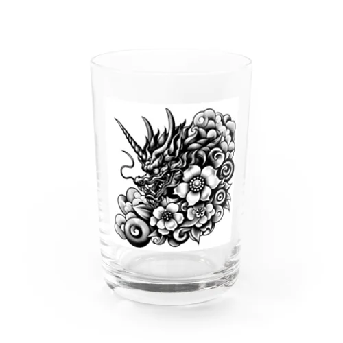 タトゥー調　龍　 Water Glass