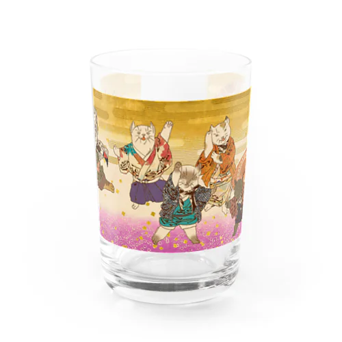 猫浮世絵シリーズ　猫一座 Water Glass