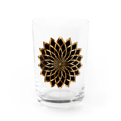 ブラック・ゴールド フラワー BLACK・GOLD Flower Water Glass