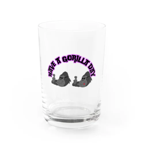 イケてるゴリラのHave a Gorilla day Water Glass