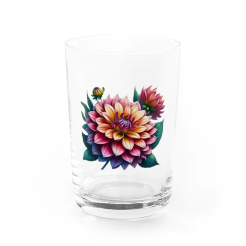 ふんわりした花「ダリア」 Water Glass