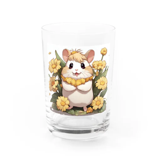 ハムちゃんフラワー Water Glass