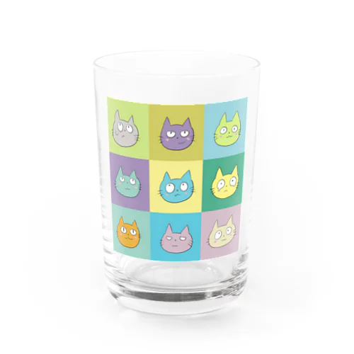 ねこがいっぱいいる Water Glass