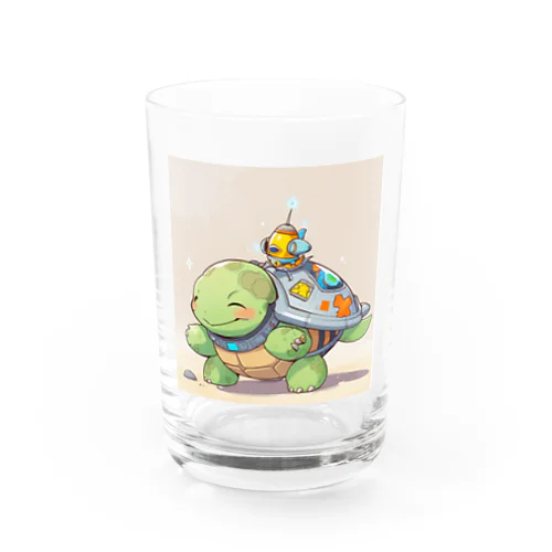 おもちゃの宇宙船でかわいいカメに会おう Water Glass