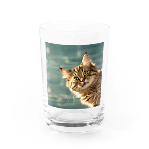 ちらりキャット Water Glass