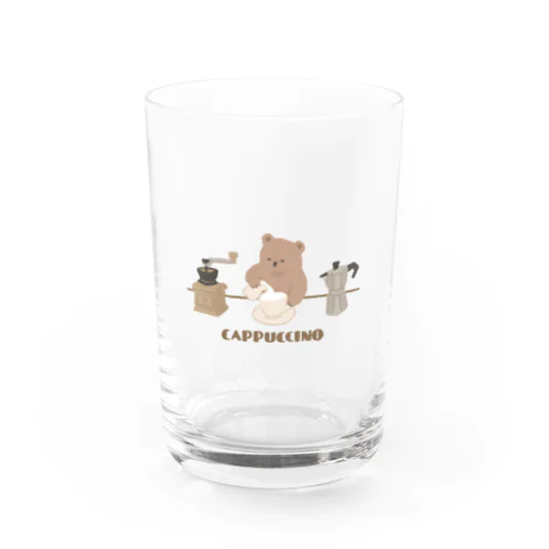 カプチーノを淹れるくま Water Glass