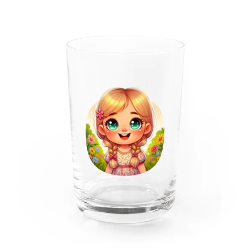 輝く瞳女の子 Water Glass