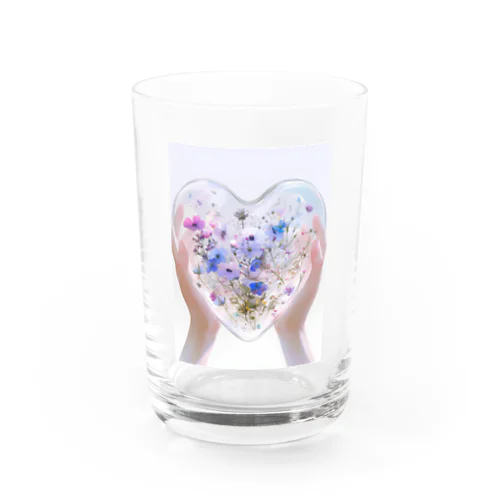 クリスタルの中に押し花がある　なでしこ1478 Water Glass