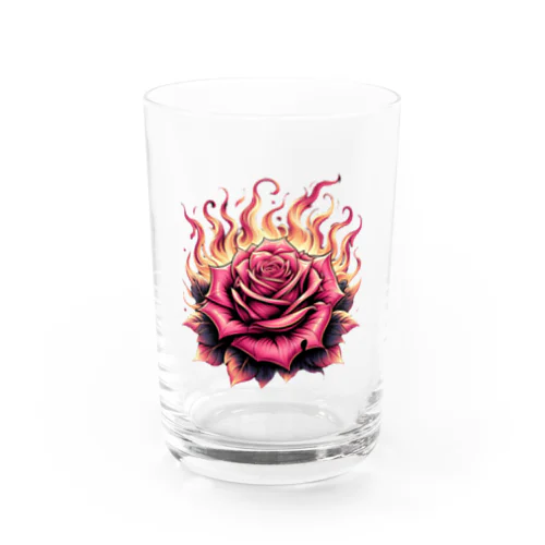 「炎の中の薔薇」 Water Glass