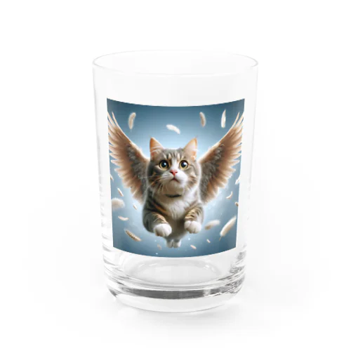 空飛ぶ猫リアル風1 Water Glass