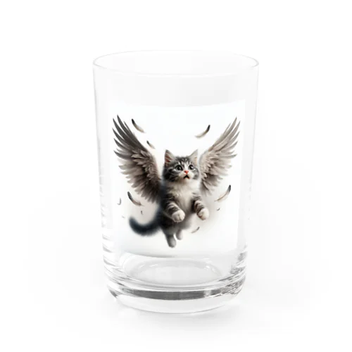 空飛ぶ猫リアル風3 Water Glass