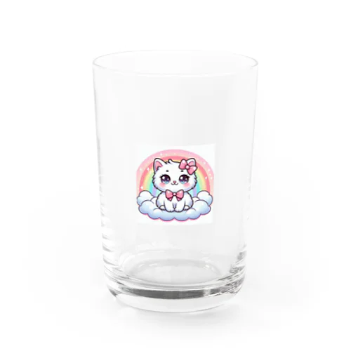 白猫のイラストグッズ Water Glass