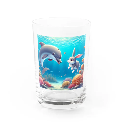 ウサギとイルカの友情 Water Glass