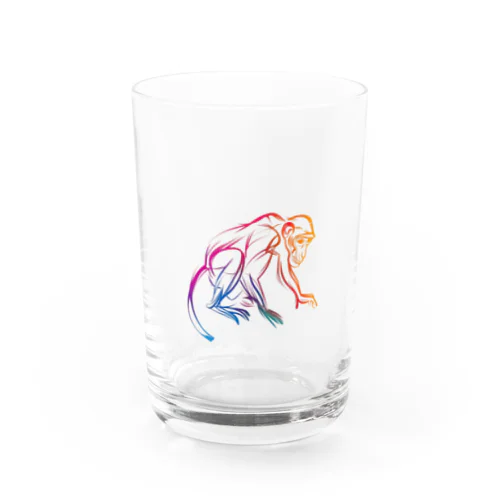 カラフルな猿 Water Glass