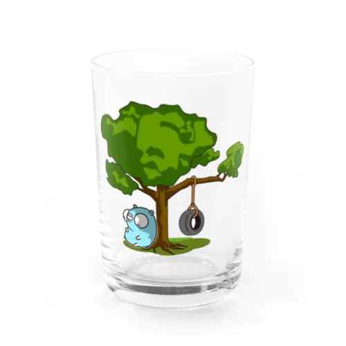 ブランコで休むGopherくん(ゴーファーくん) Water Glass