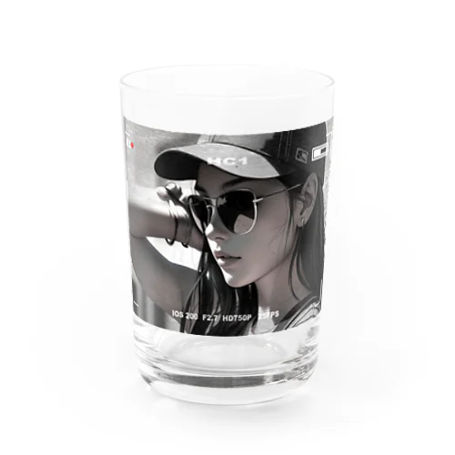 Cool girl【モノクロ】 Water Glass