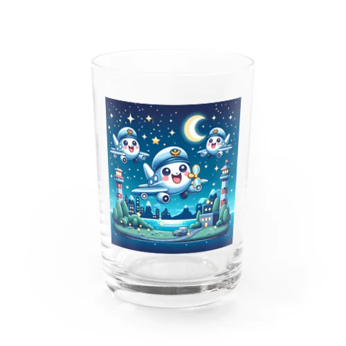 キラキラ夜景飛行くん Water Glass