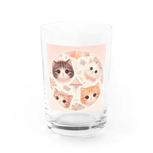 かわいい子猫たちに見つめられて Water Glass