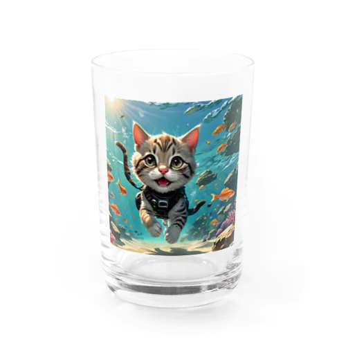 猫ダイバー Water Glass