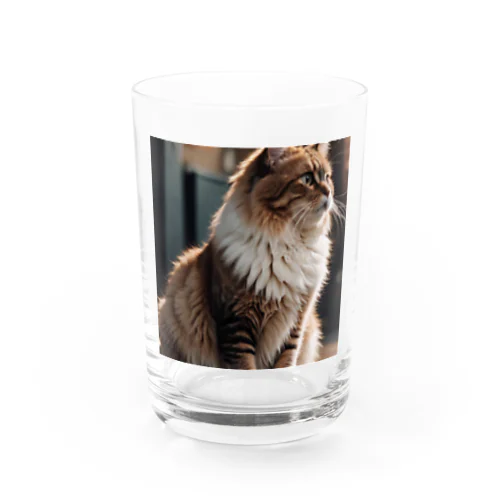 遊び疲れた猫のふわふわのしっぽ Water Glass