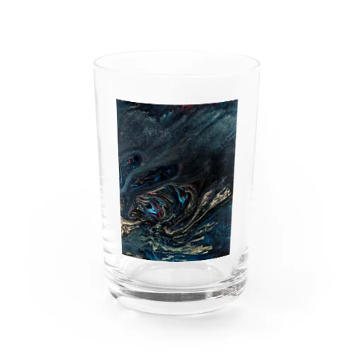 フルイドアートグッズ　夜の大海と夜の巨龍 Water Glass