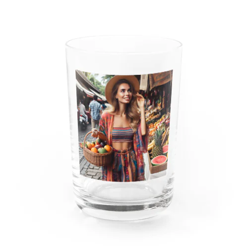 フルーツを買う彼女 Water Glass