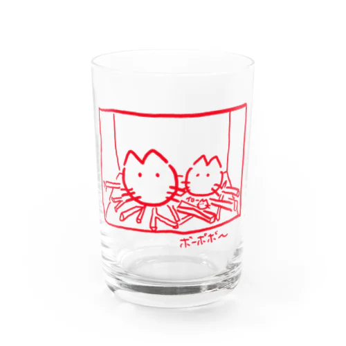 暖炉の灯入れ猫(赤) グラス