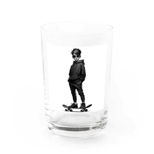 スケボー男子 Water Glass