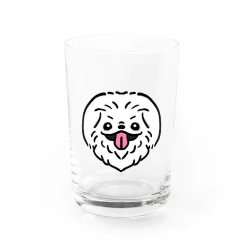 ニコニコペキニーズ（ロングホワイト) Water Glass