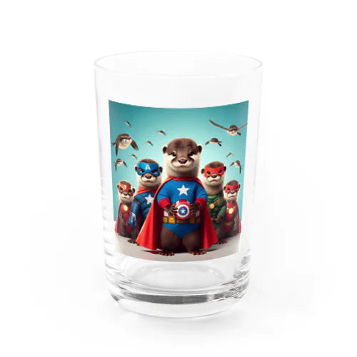 可愛いカワウソのスーパーヒーロー Water Glass