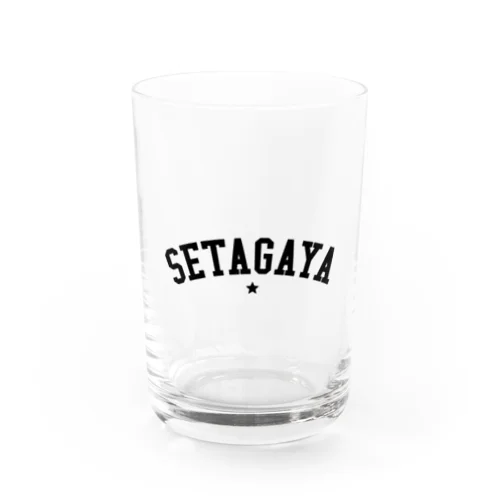 世田谷グッズ　ブラックスターロゴ（setagaya item） Water Glass