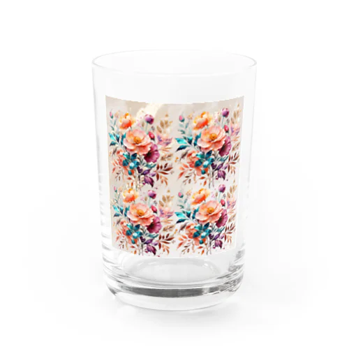 綺麗なお花柄 Water Glass