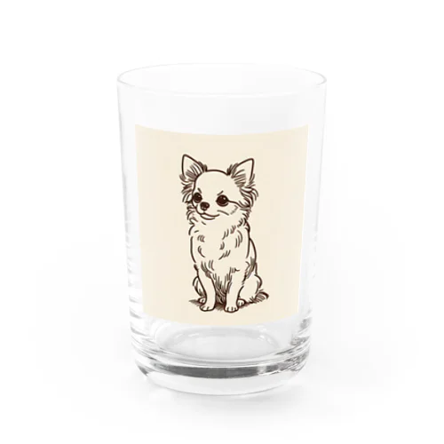 チワワのおすわりできるもん Water Glass