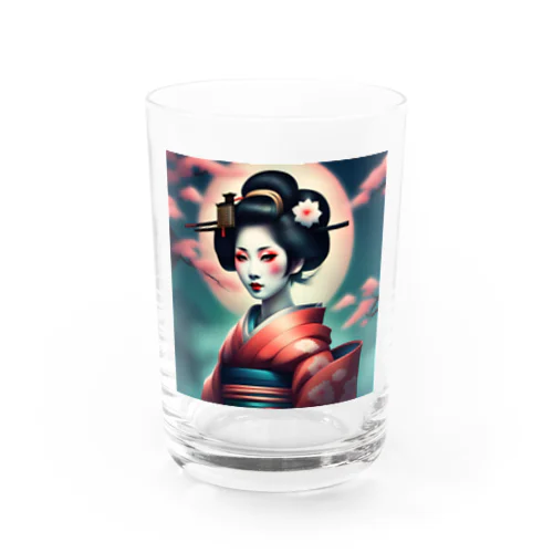 月夜の芸者(Geisya of moon night) Water Glass