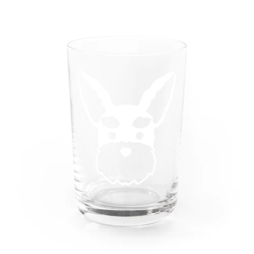 立ち耳シュナさん（白） Water Glass