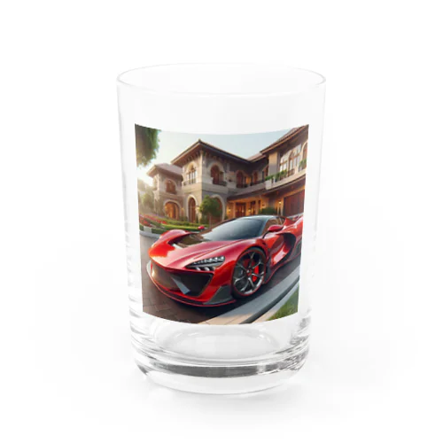 かっこいい赤いスポーツカー Water Glass