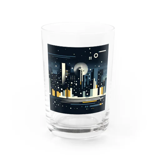 都会の夜景の抽象画 Water Glass